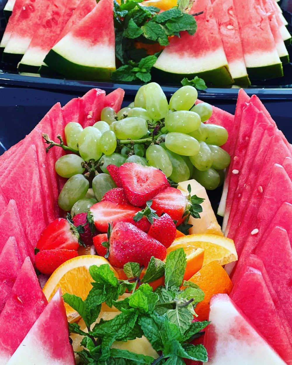 Fresh fruit and cheese grazing platter by Adelaide Finger Food Co