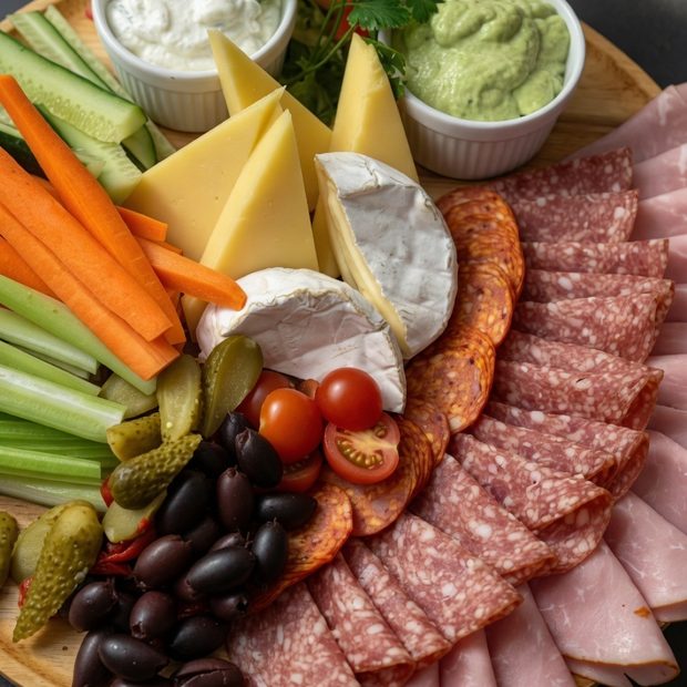 Cheese and greens platter